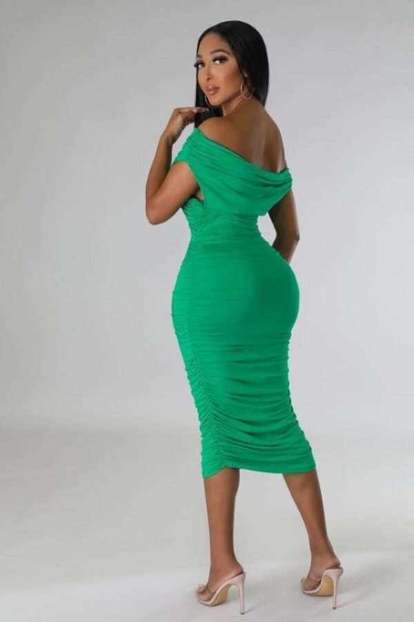 Green Offshoulder Dress - Image 2