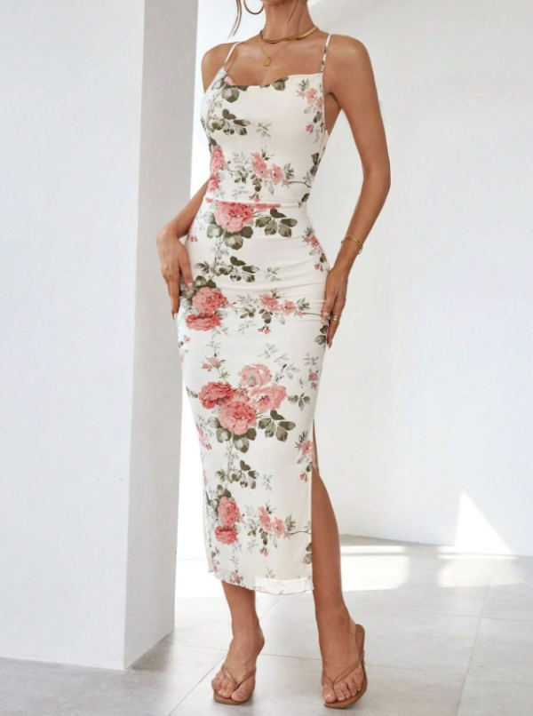 Floral Print Cami Bodycon Dress